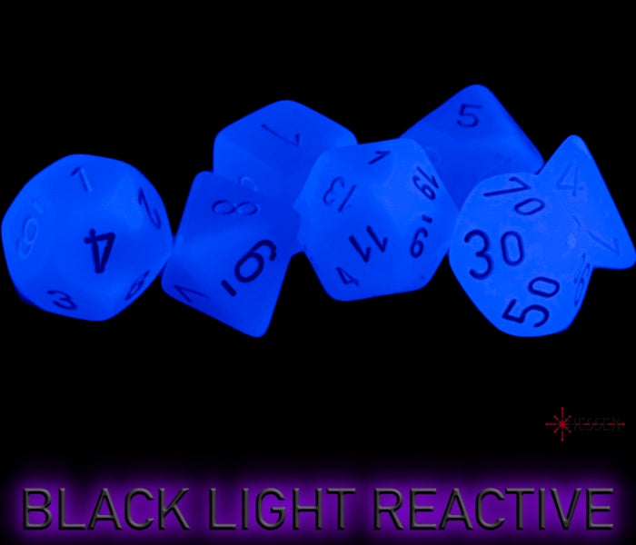 Chessex: Frosted Blue/white Polyhedral 7-Dice Set