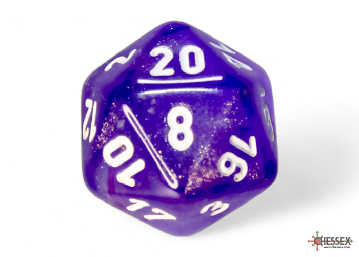 Chessex: Borealis Purple/white Luminary Polyhedral 7-Dice Set