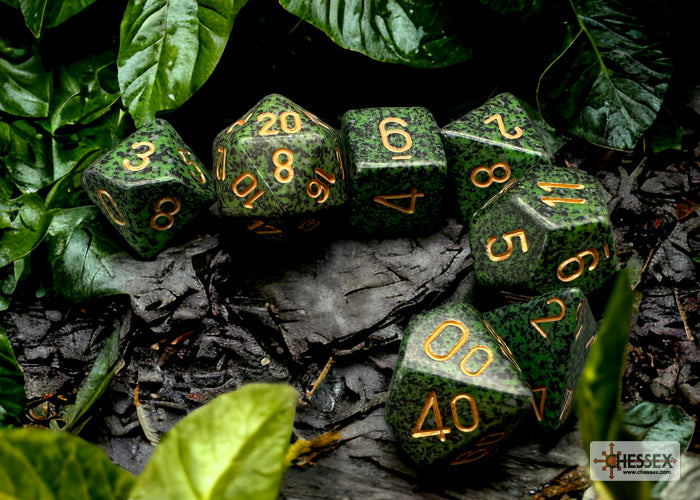 Chessex: Speckled Golden Recon Polyhedral 7-Dice Set