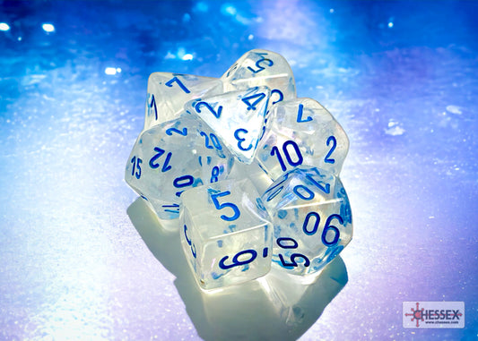 Chessex: Borealis Icicle/light blue Luminary Polyhedral 7-Dice Set