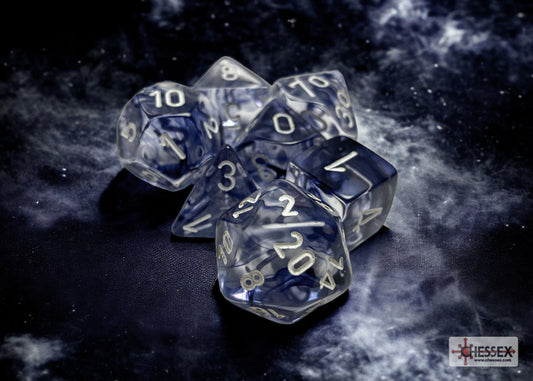 Chessex: Nebula Black/white Polyhedral 7-Dice Set