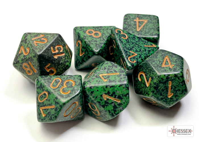 Chessex: Speckled Golden Recon Polyhedral 7-Dice Set