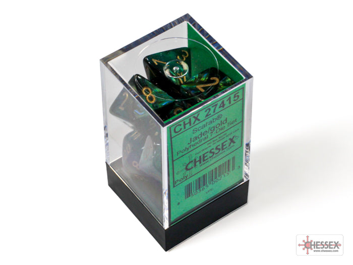 Chessex: Scarab Jade/gold Polyhedral 7-Dice Set