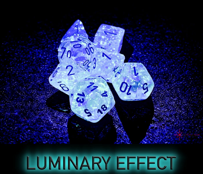 Chessex: Borealis Icicle/light blue Luminary Polyhedral 7-Dice Set