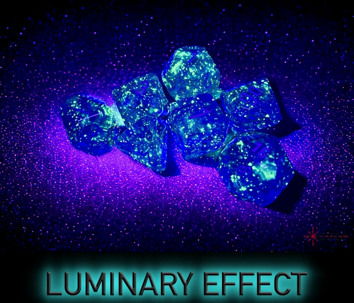 Chessex: Borealis Purple/white Luminary Polyhedral 7-Dice Set