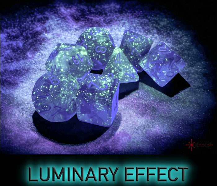 Chessex: Borealis Light Smoke/silver Luminary Polyhedral 7-Dice Set