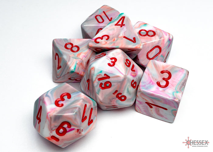 Chessex: Festive Pop Art/red Polyhedral 7-Dice Set
