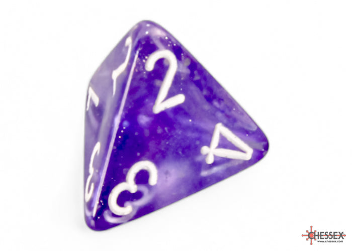 Chessex: Borealis Purple/white Luminary Polyhedral 7-Dice Set