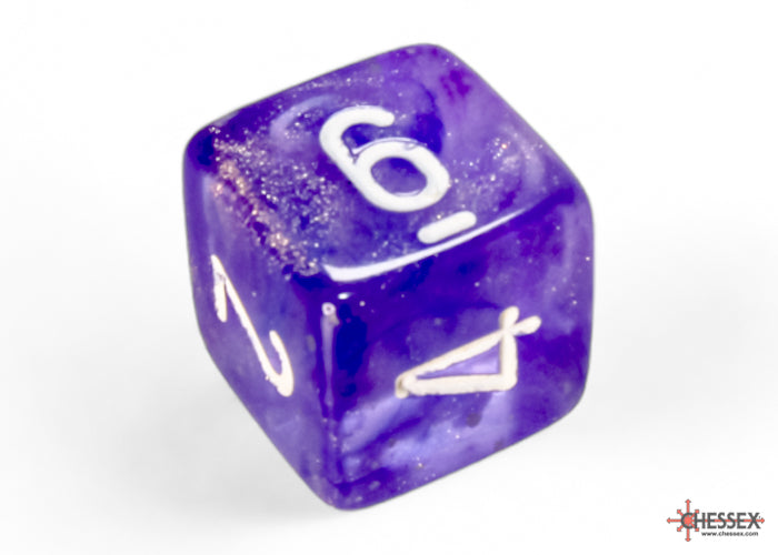 Chessex: Borealis Purple/white Luminary Polyhedral 7-Dice Set