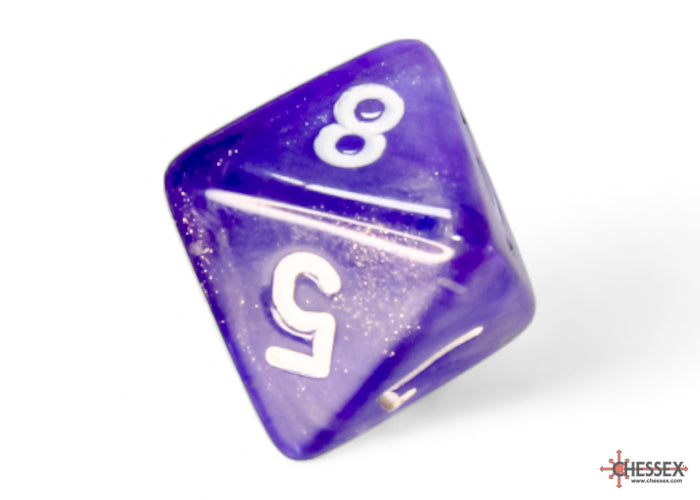 Chessex: Borealis Purple/white Luminary Polyhedral 7-Dice Set