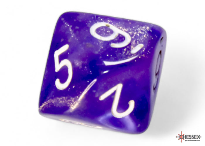 Chessex: Borealis Purple/white Luminary Polyhedral 7-Dice Set