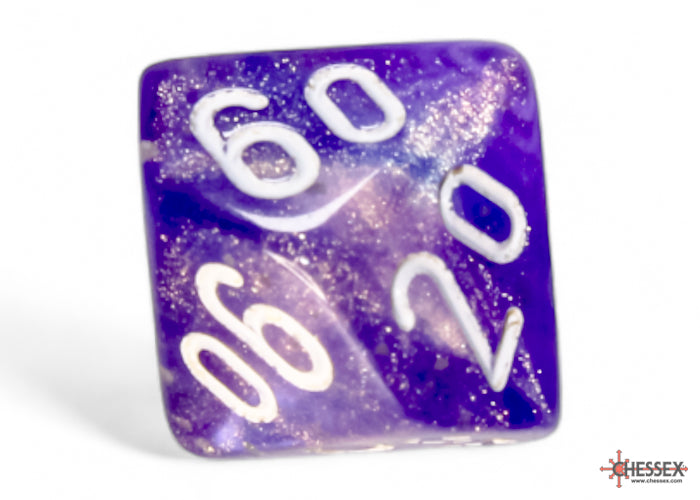 Chessex: Borealis Purple/white Luminary Polyhedral 7-Dice Set