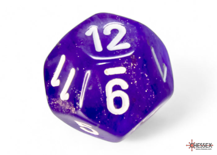 Chessex: Borealis Purple/white Luminary Polyhedral 7-Dice Set