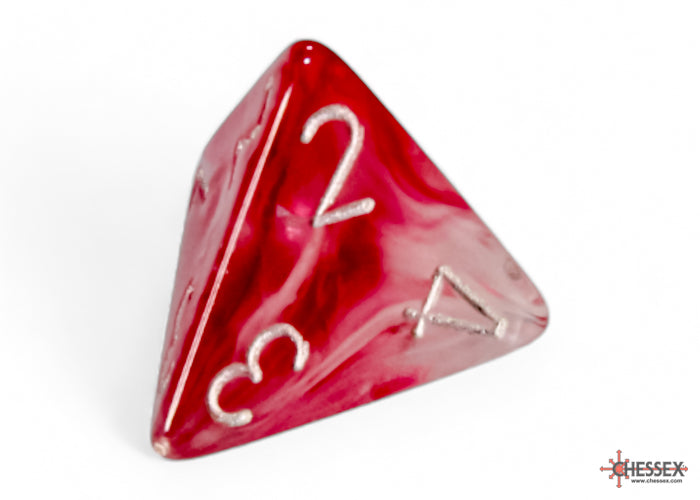 Chessex: Ghostly Glow Pink/silver Polyhedral 7-Dice Set