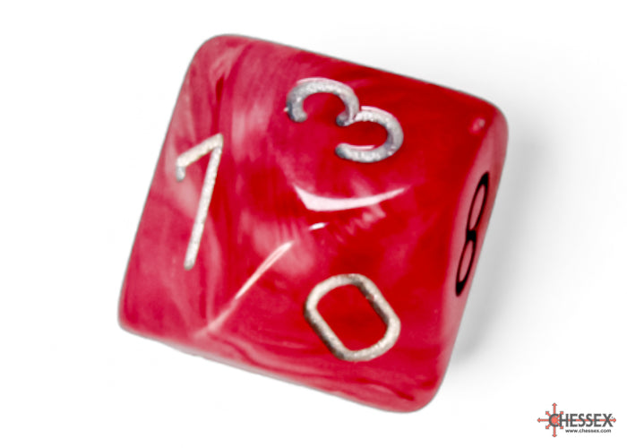 Chessex: Ghostly Glow Pink/silver Polyhedral 7-Dice Set