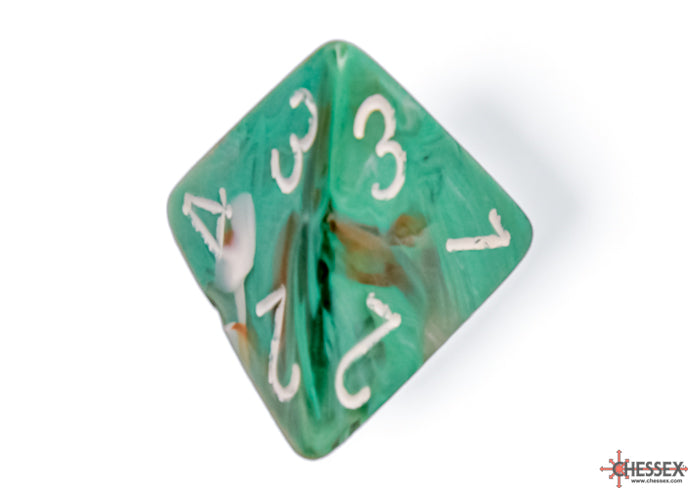 Chessex: Marble Oxi-Copper/white Polyhedral 7-Dice Set