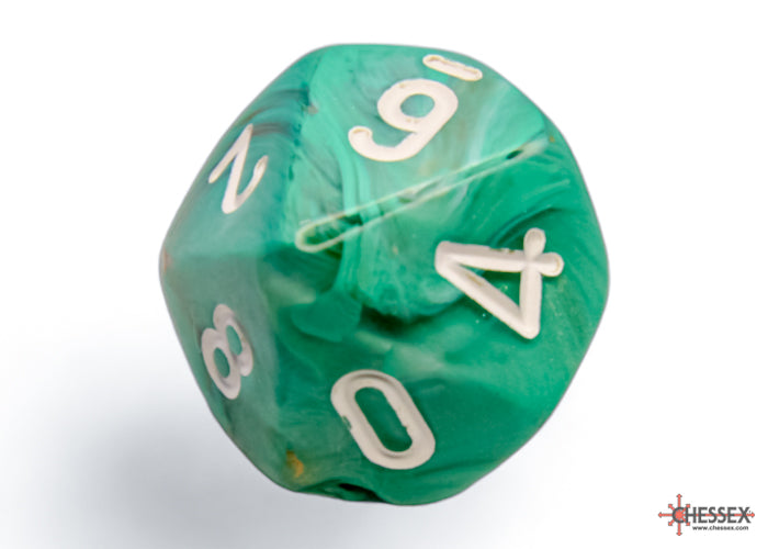 Chessex: Marble Oxi-Copper/white Polyhedral 7-Dice Set