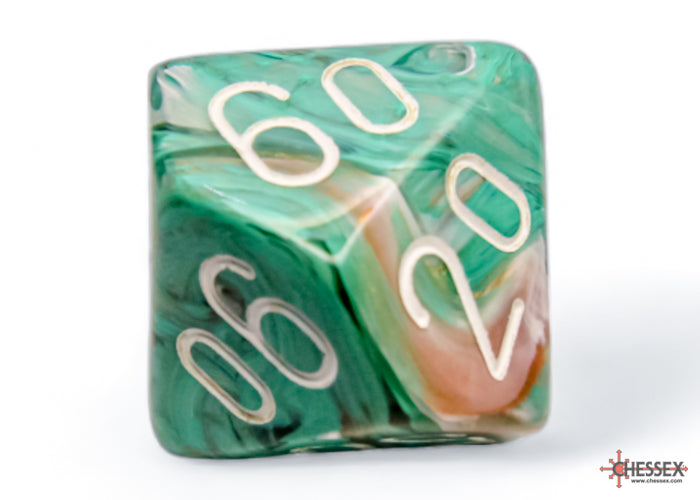 Chessex: Marble Oxi-Copper/white Polyhedral 7-Dice Set