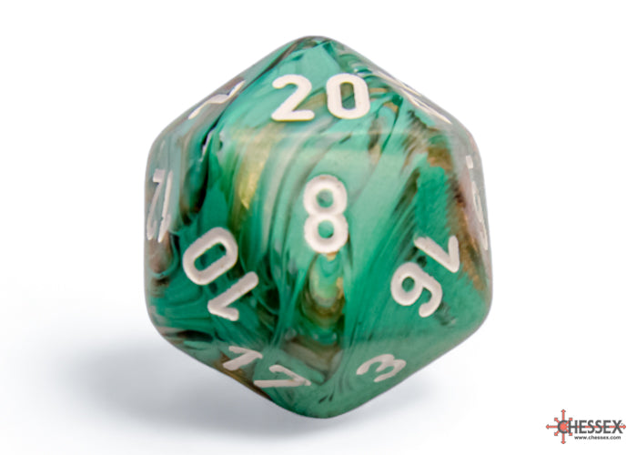 Chessex: Marble Oxi-Copper/white Polyhedral 7-Dice Set