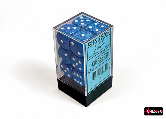 Chessex: Speckled Water 16mm d6 Dice Block (12 dice)