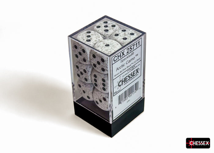 Chessex: Speckled Arctic Camo 16mm d6 Dice Block (12 dice)