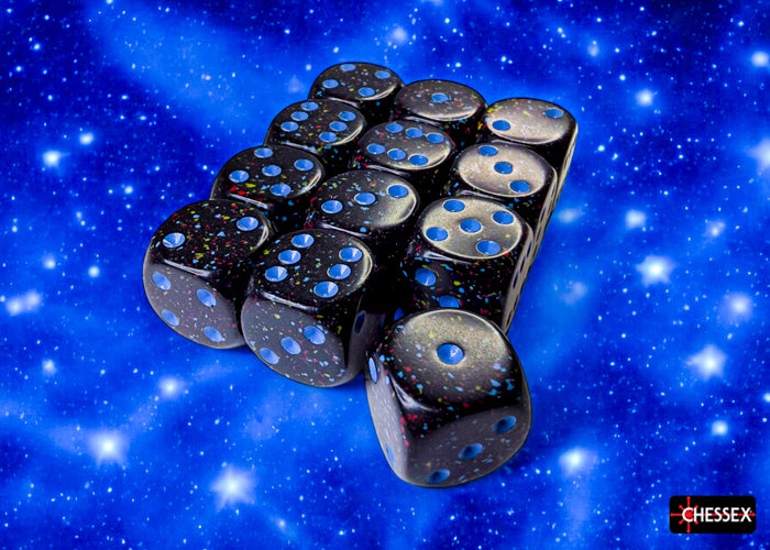 Chessex: Speckled Blue Stars 16mm d6 Dice Block (12 dice)