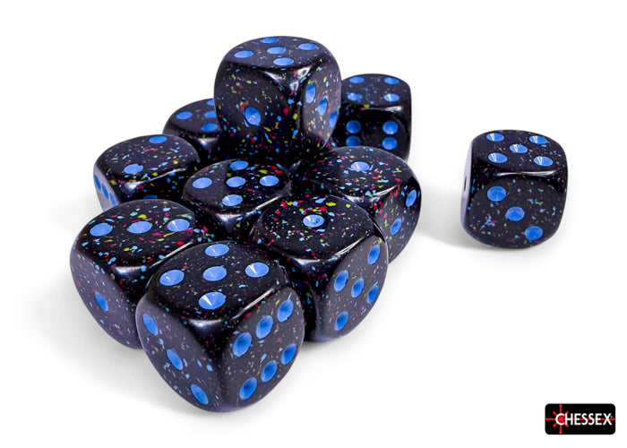 Chessex: Speckled Blue Stars 16mm d6 Dice Block (12 dice)