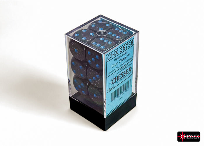 Chessex: Speckled Blue Stars 16mm d6 Dice Block (12 dice)