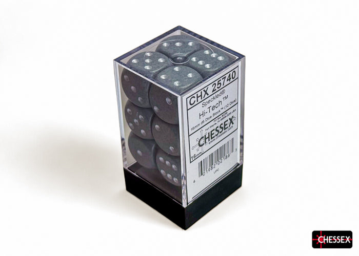 Chessex: Speckled Hi-Tech 16mm d6 Dice Block (12 dice)
