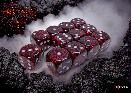 Chessex: Speckled Silver Volcano 16mm d6 Dice Block (12 dice)