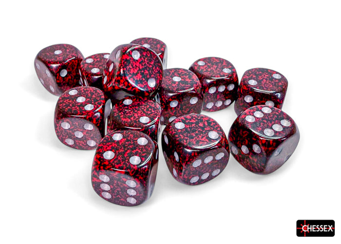 Chessex: Speckled Silver Volcano 16mm d6 Dice Block (12 dice)