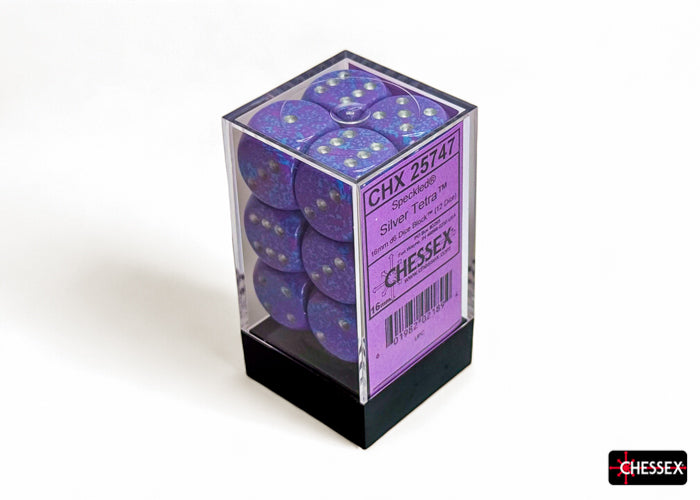 Chessex: Speckled Silver Tetra 16mm d6 Dice Block (12 dice)