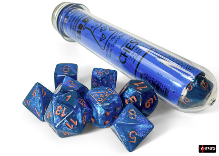 Chessex: Borealis Midnight/copper Polyhedral 7-Dice Set (with bonus die)