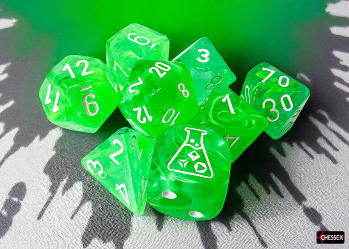 Chessex: Nebula Gelatinous/white Polyhedral 7-Dice Set (with bonus die)