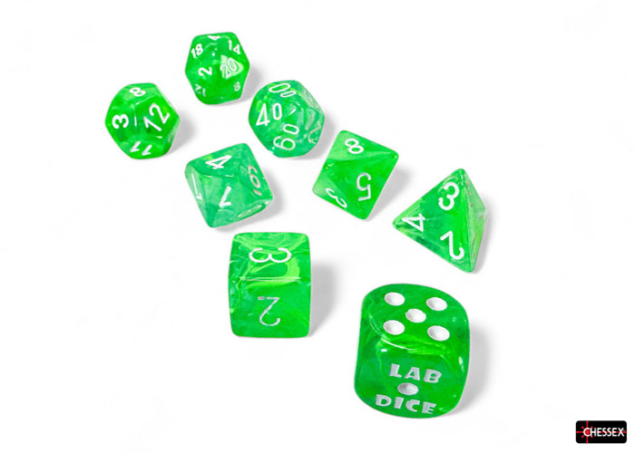 Chessex: Nebula Gelatinous/white Polyhedral 7-Dice Set (with bonus die)