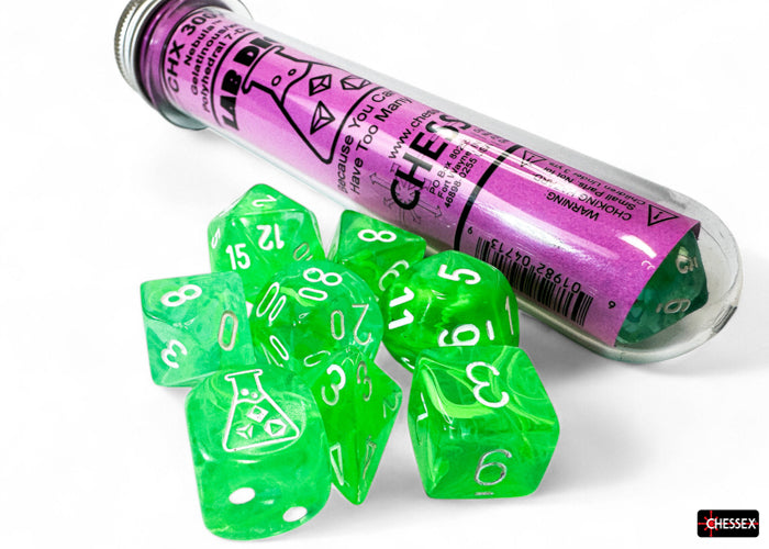 Chessex: Nebula Gelatinous/white Polyhedral 7-Dice Set (with bonus die)